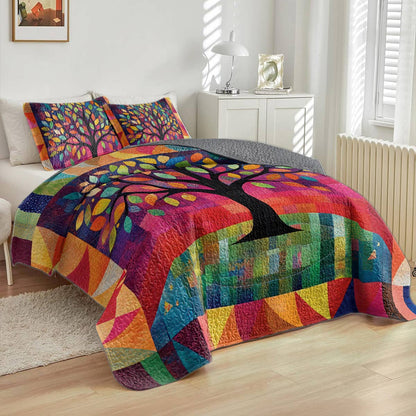 Shineful All Season Quilt 3-Piece Set Colorful Canopy