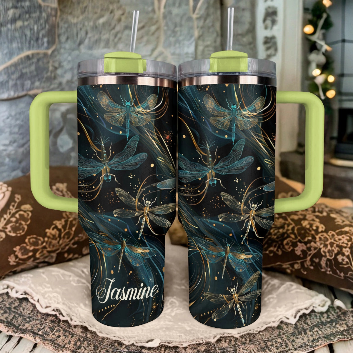 Shiny Tumbler Personalisiert Magische Libelle