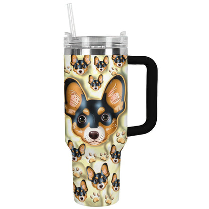 40 Oz Dachshund Shineful™ Tumbler Dachshunds 3D Nl09 Black 40Oz