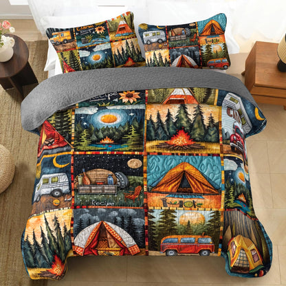 Shineful All Season Quilt 3-Piece Set Camping Wilderness Retreat