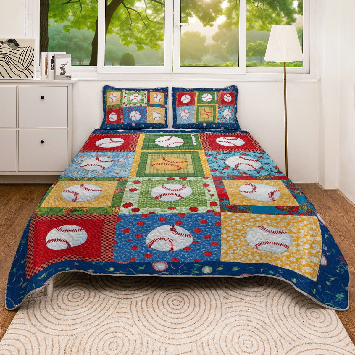 Shineful All Season Quilt 3-Piece Set Baseball Dreams