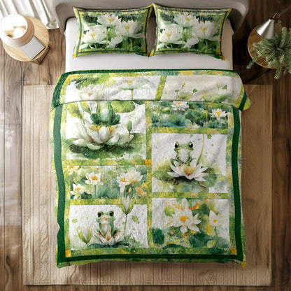 Shineful All Season Quilt 3-Piece Set Lily Pond Bliss