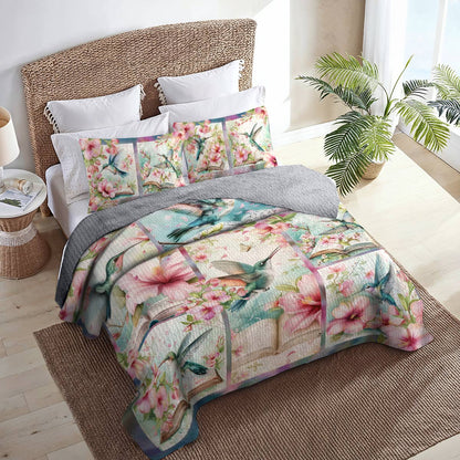 Shineful All Season Quilt 3-Piece Set Hummingbird Haven