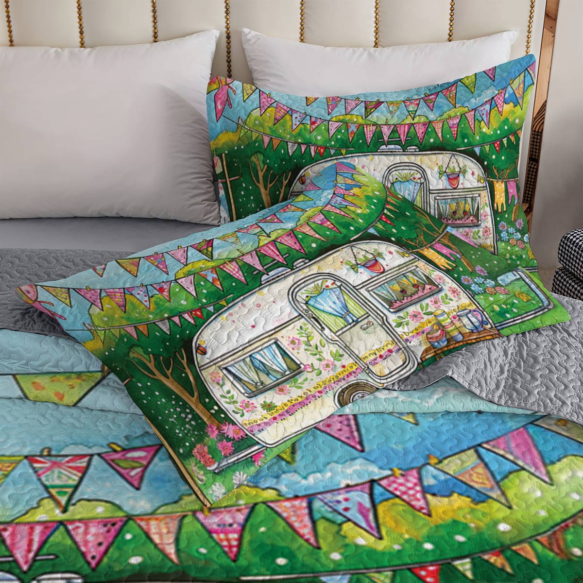 Shineful All Season Quilt 3-Piece Set Camping Bliss