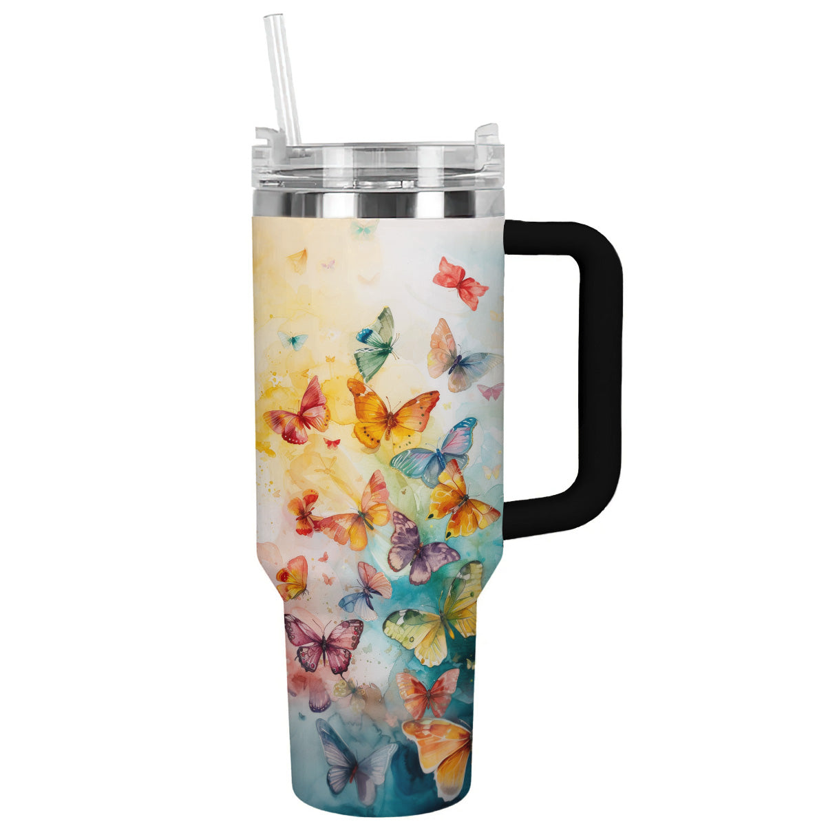 Butterfly 40 Oz Shineful™ Tumbler Colorful Nl09 Black 40Oz