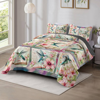 Shineful All Season Quilt 3-Piece Set Hummingbird Bliss