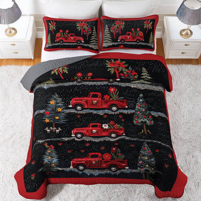 Shineful All Season Quilt 3-Piece Set Festive Truck