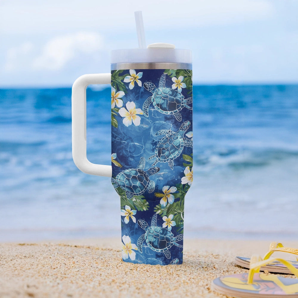 Shineful Tumbler Blue Tropical Sea Turtle