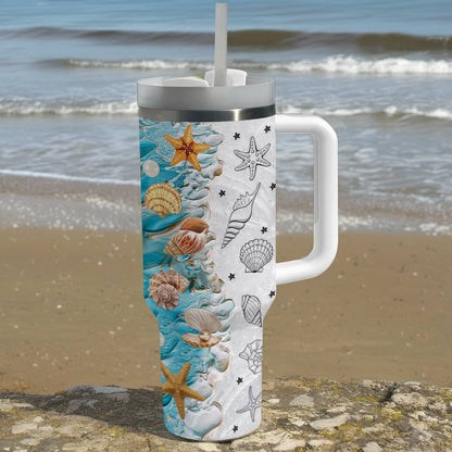 Shineful Tumbler Seashell Wave