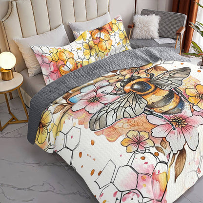 Shineful All Season Quilt 3-Piece Set Bee Blossom