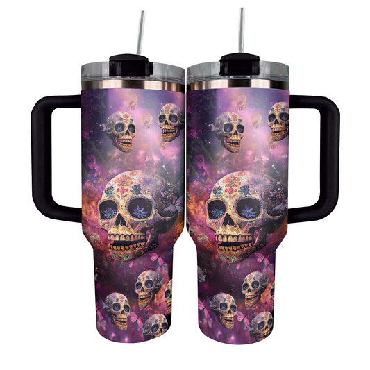 Glänzender Becher Sweet Violet Sugar Skull