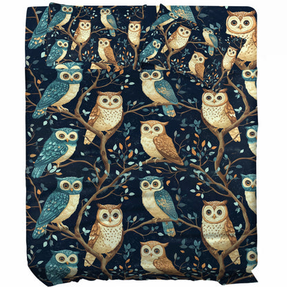 Shineful 4-Piece Bed Sheet Set Whimsical Owl Haven