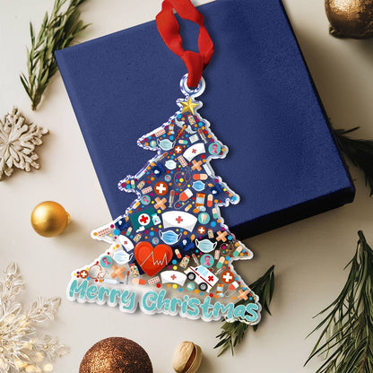 Shineful 2D Acrylic Ornament Merry Medics Holiday