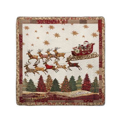 Shineful All Season Quilt 3-Piece Set Magical Santa Sleigh