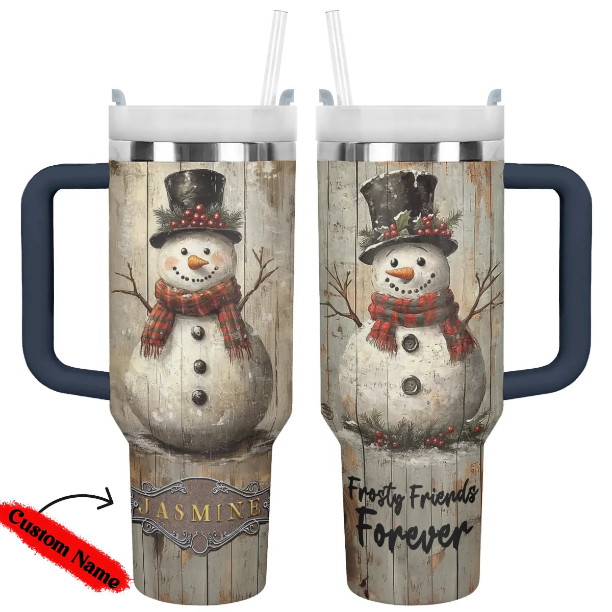 Shineful Tumbler Personalized Frosty Friends Forever Christmas