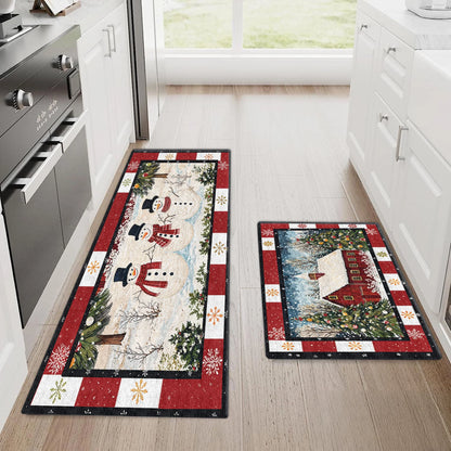 Tapis de sol antidérapant ultra fin Shineful, tapis de cuisine Country Christmas Charm