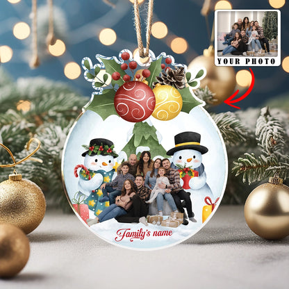 Shiny Acryl Ornament Custom Foto Frosty Familie Weihnachten