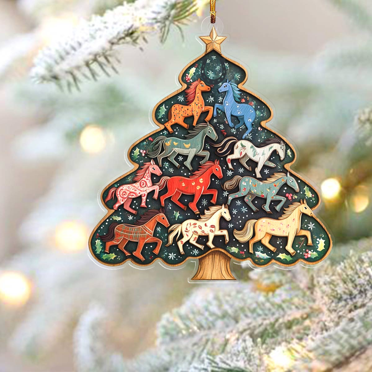 Shineful 2D Acrylic Ornament Sweet Horses Lovely