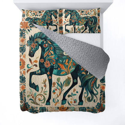 Shineful All Season Quilt 3-Piece Set Equine Elegance