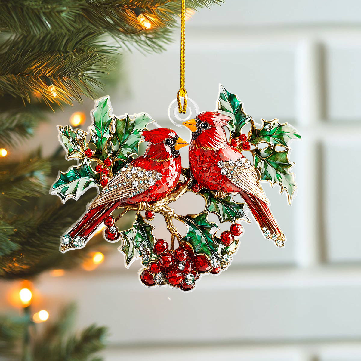 Shineful 2D Acrylic Ornament Christmas Cardinal