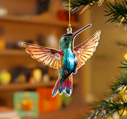 Shineful 2D Acrylic Ornament - Ethereal Hummingbird Elegance