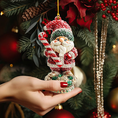 Shineful 2D Acrylic Ornament Sparkling Santa Charm