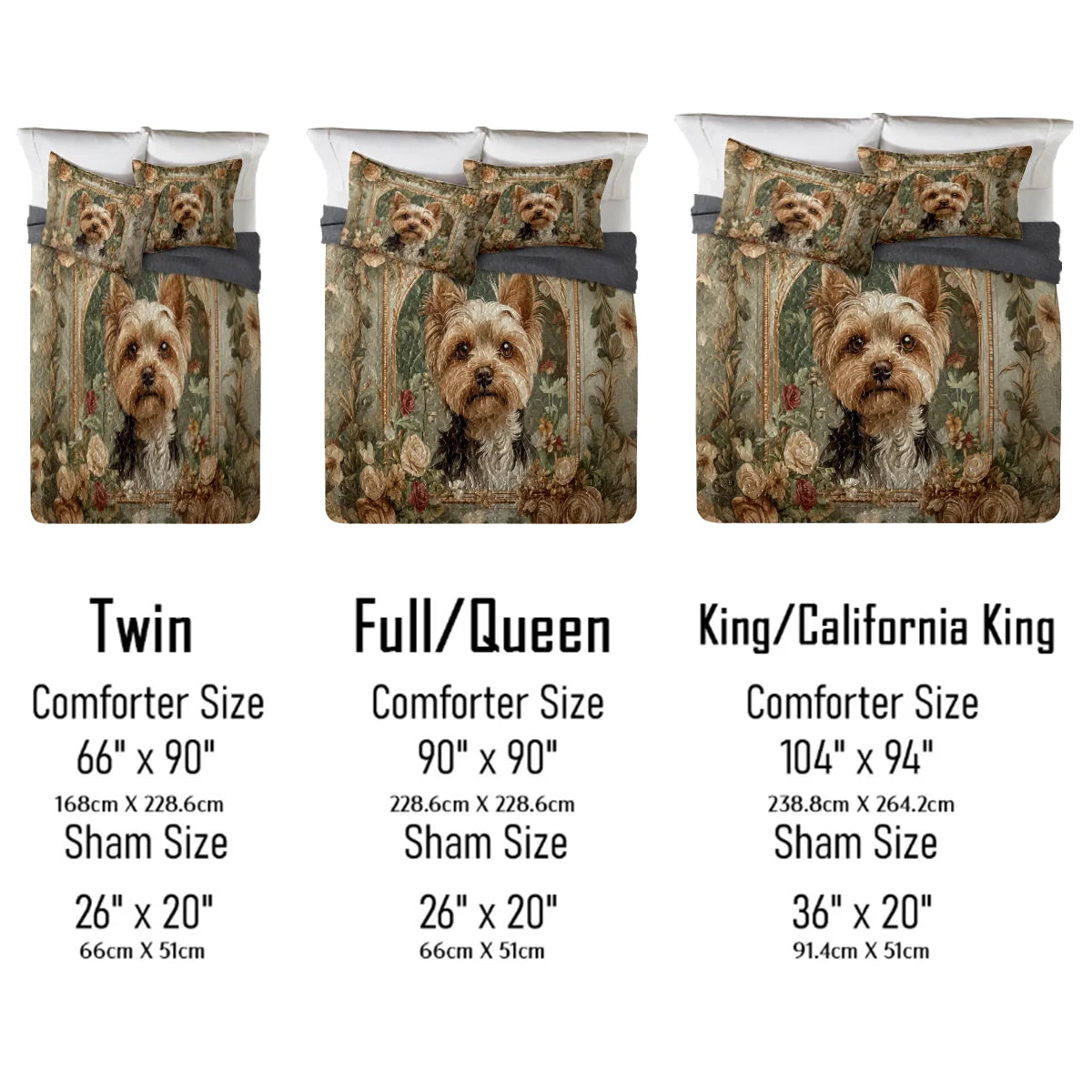 Shineful All Season Quilt 3-Piece Set Luxe Yorkie Companion