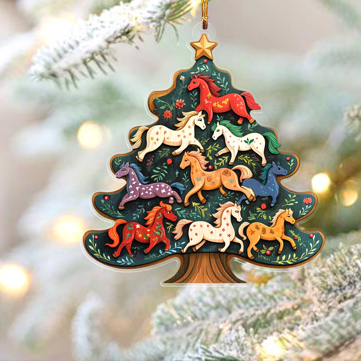 Shineful 2D Acrylic Ornament Charming Horses