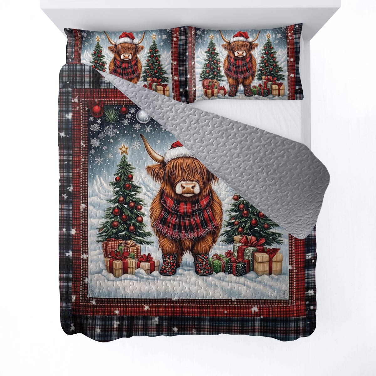 Shineful All Season Quilt 3-Piece Set Mooey Christmas