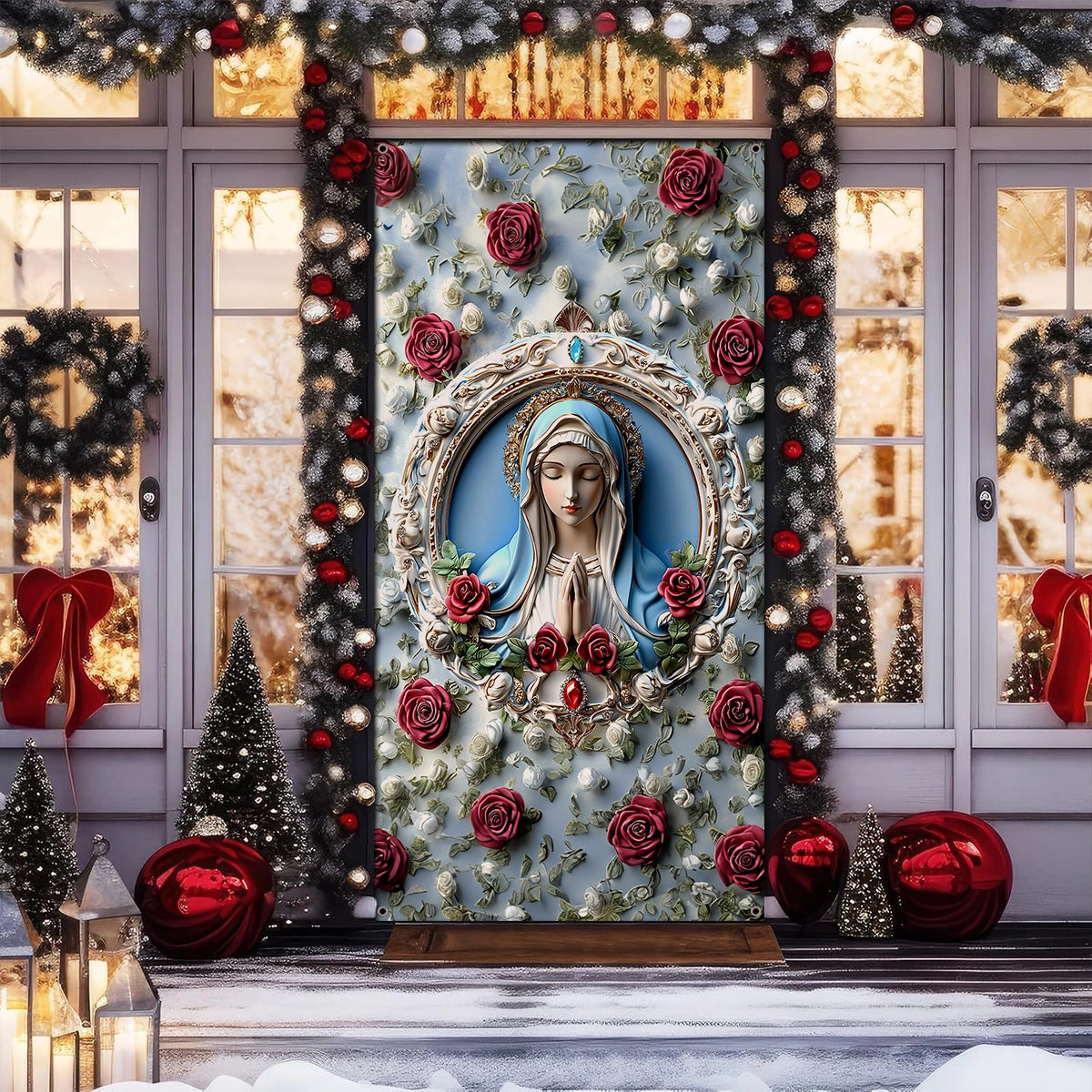 Shineful Door Cover - Sacred Heart Virgin Mary