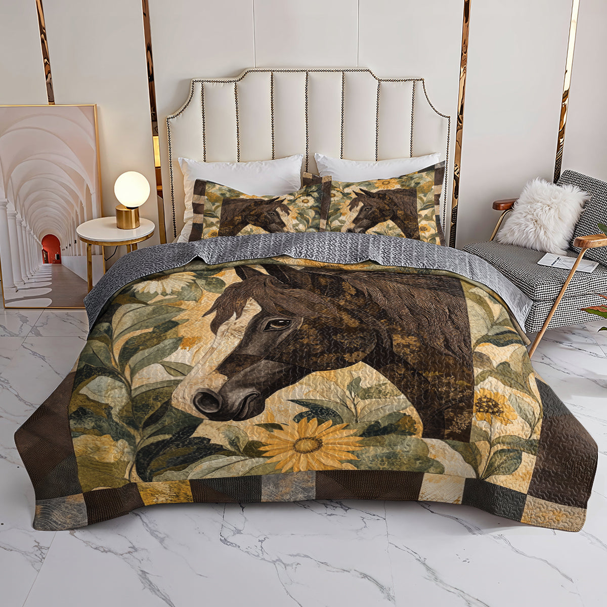 Shineful All Season Quilt 3-Piece Set - Majestic Horse