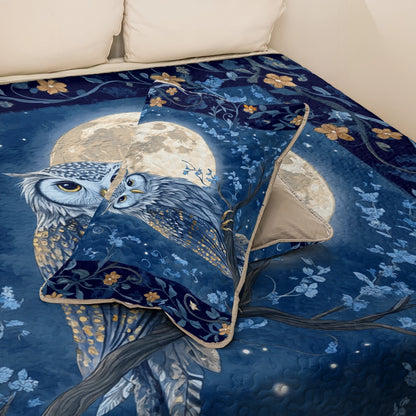 Shineful All Season Quilt 3-Piece Set Lunar Guardian Owl