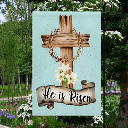 Shineful Garden Flag 12" x 18" Peaceful Easter Cross