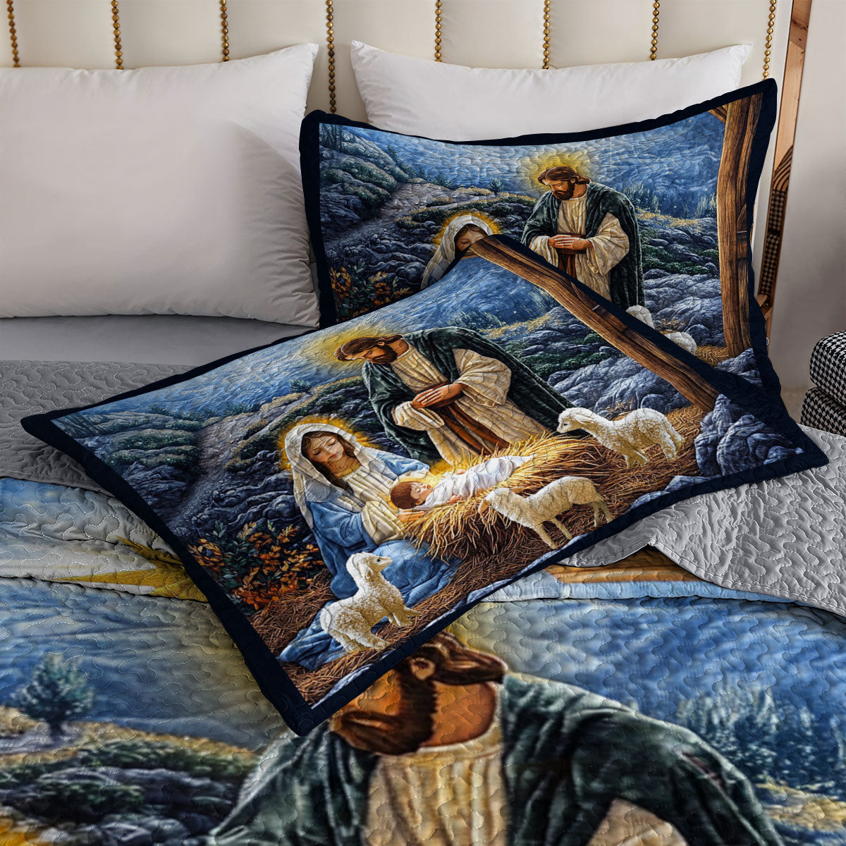 Shineful All Season Quilt 3-Piece Set - Holy Night Nativity