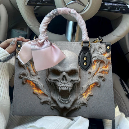 Shineful Leather Bag Skull Burning Soul