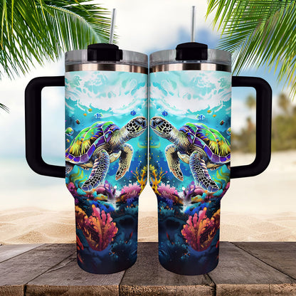 Shineful Tumbler Neon Sea Turtle