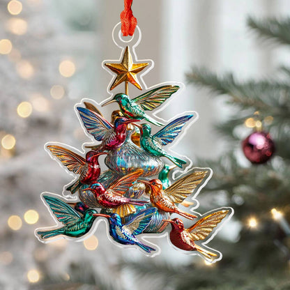 Shineful 2D Acrylic Ornament Hummingbird Christmas Tree