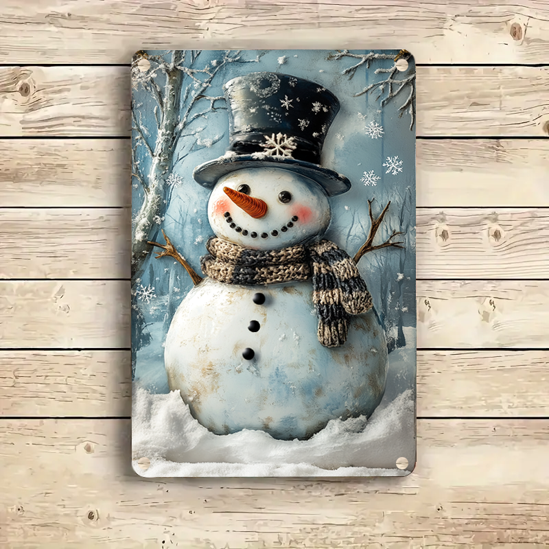 Shineful 2D Metal Sign Charming Snowman Cheer