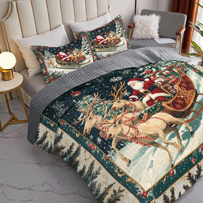 Shineful All Season Quilt 3-Piece Set - Christmas Sleigh Ride