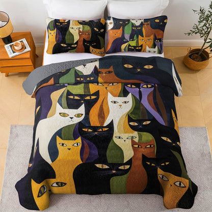 Shineful All Season Quilt 3-Piece Set Cattitude