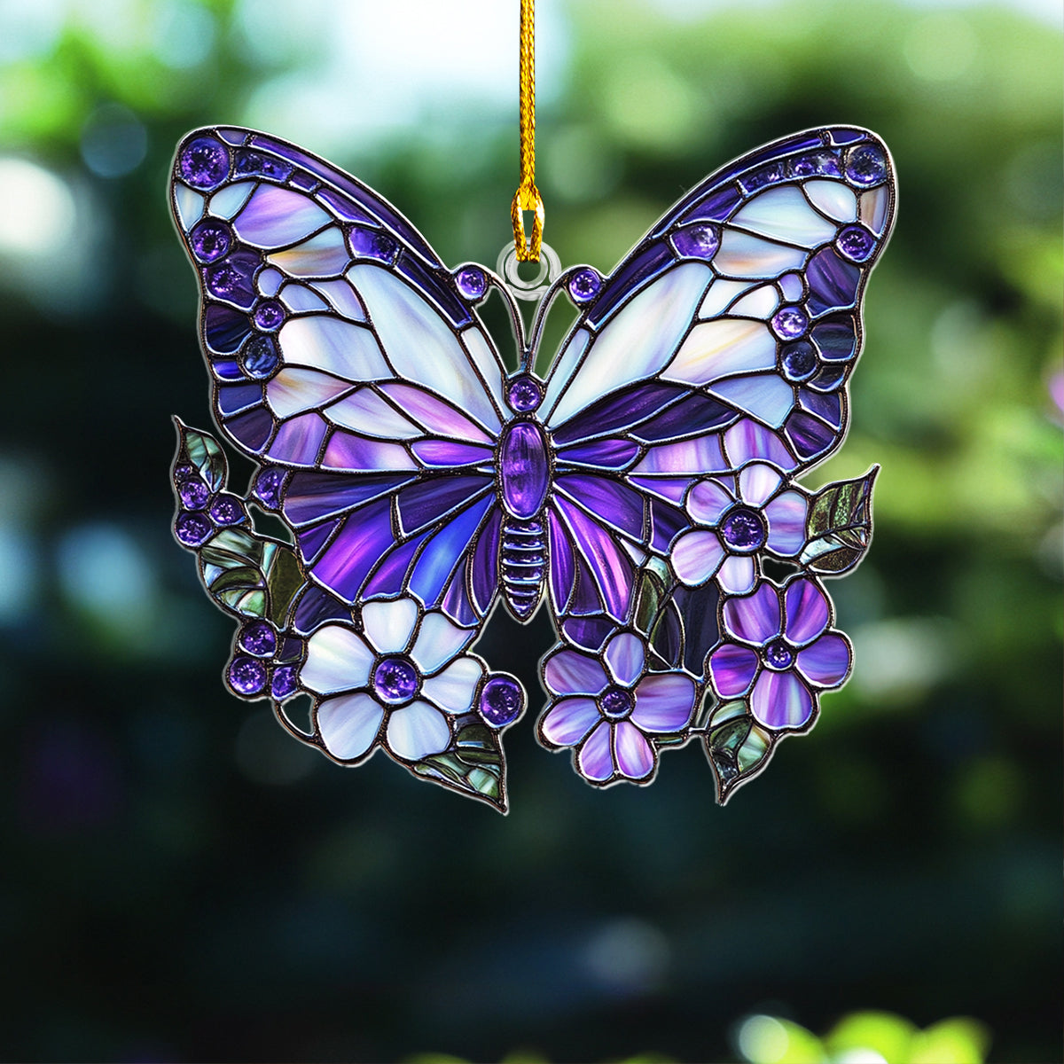 Shineful 2D Acrylic Ornament Shimmering Purple Butterfly