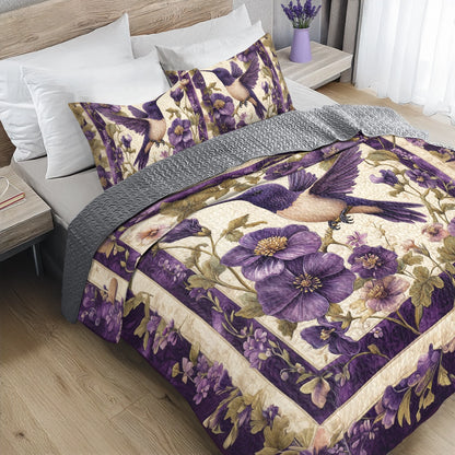 Shineful All Season Quilt 3-Piece Set Violet Wings Sanctuary