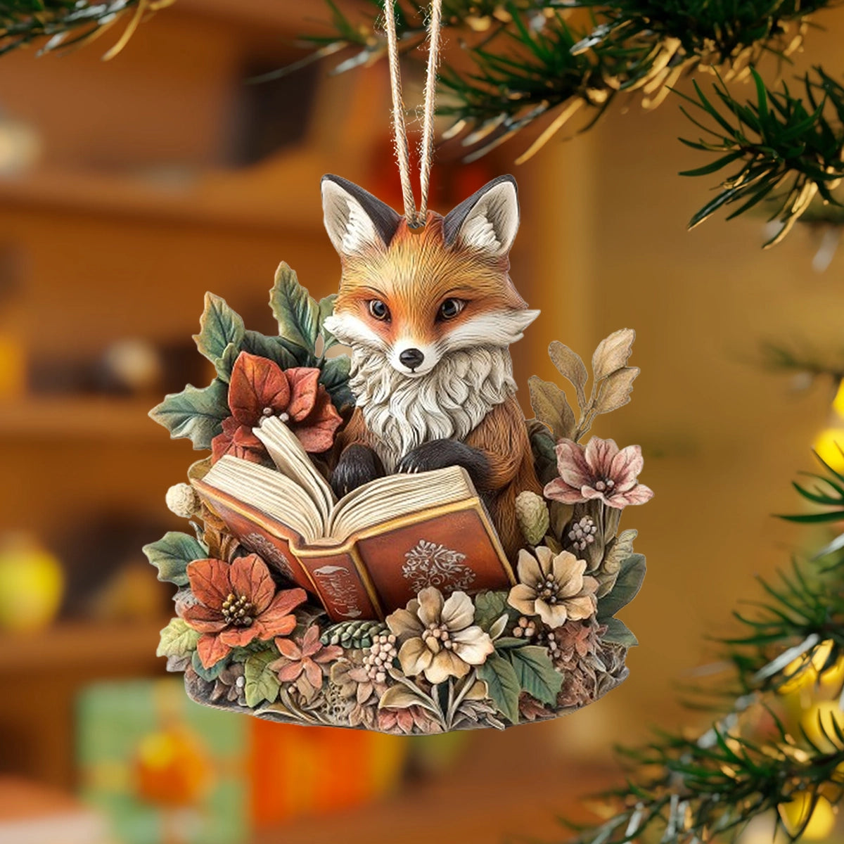 Shineful Acrylic Ornament A Bookish Fox