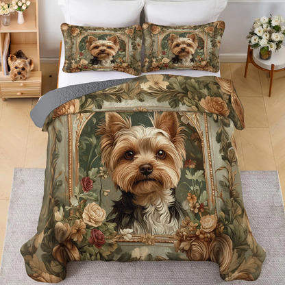 Shineful All Season Quilt 3-Piece Set Luxe Yorkie Companion