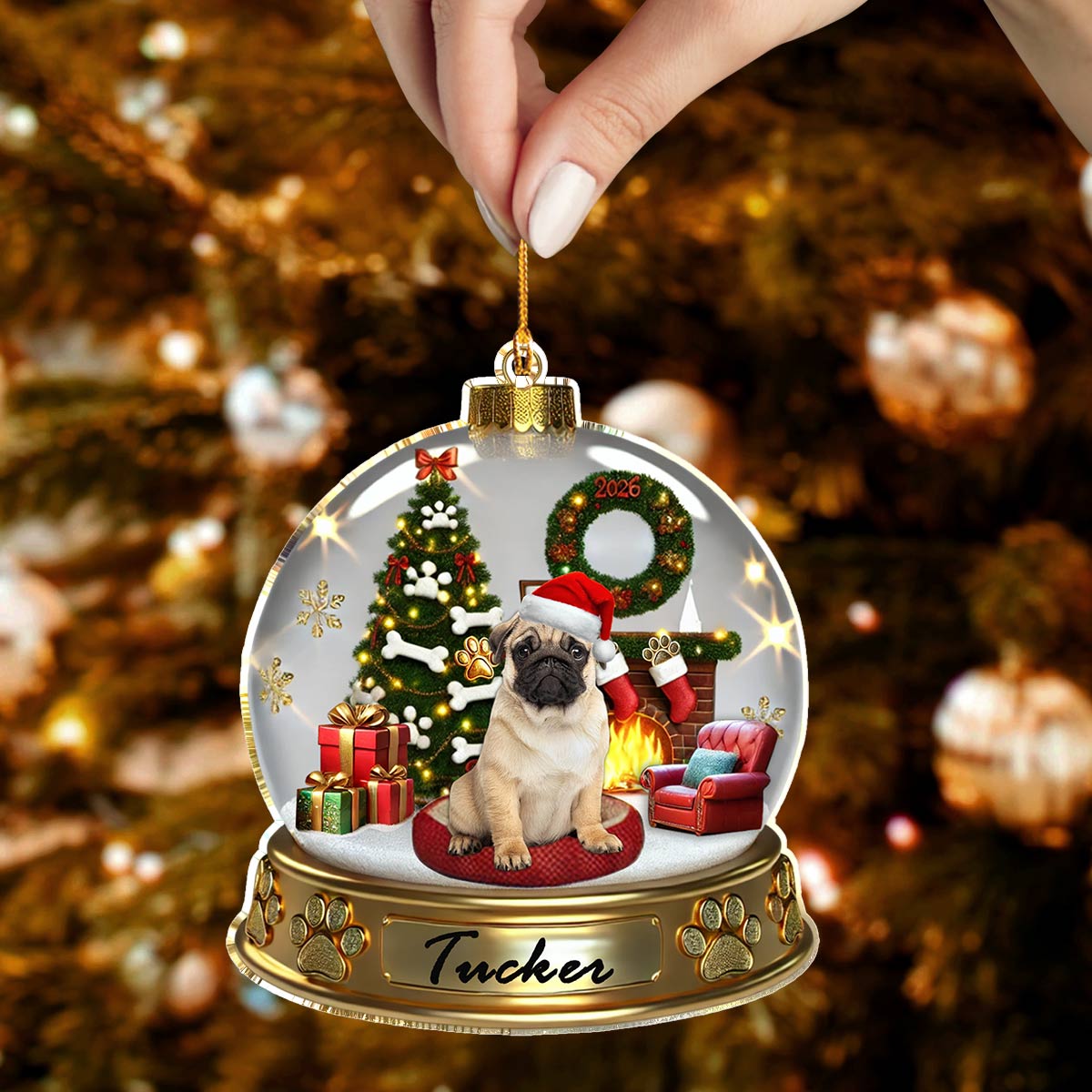 Shiny Acryl Ornament Custom Foto Hund in meinem Herzen 