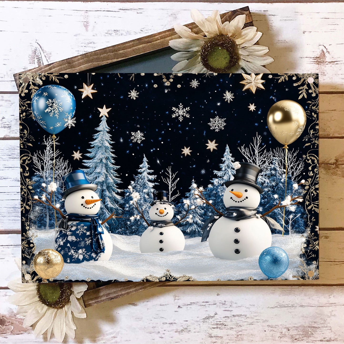 Shineful 2D Metal Sign Snowman Serenade