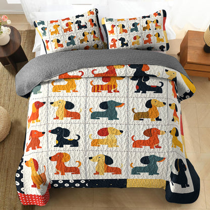 Shineful All Season Quilt 3-Piece Set Dachshund Delights