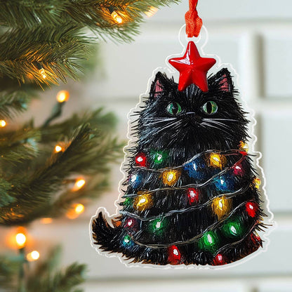 Shineful 2D Acrylic Ornament Kitty Christmas