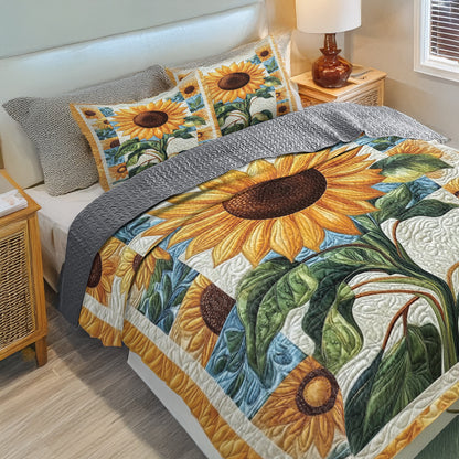 Shineful All Season Quilt 3-Piece Set - Sunflower Bliss