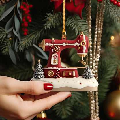 Shineful 2D Acrylic Ornament Christmas Vibe Sewing Machine